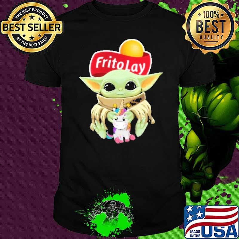 Baby Yoda hug Unicorn Frito Lay shirt