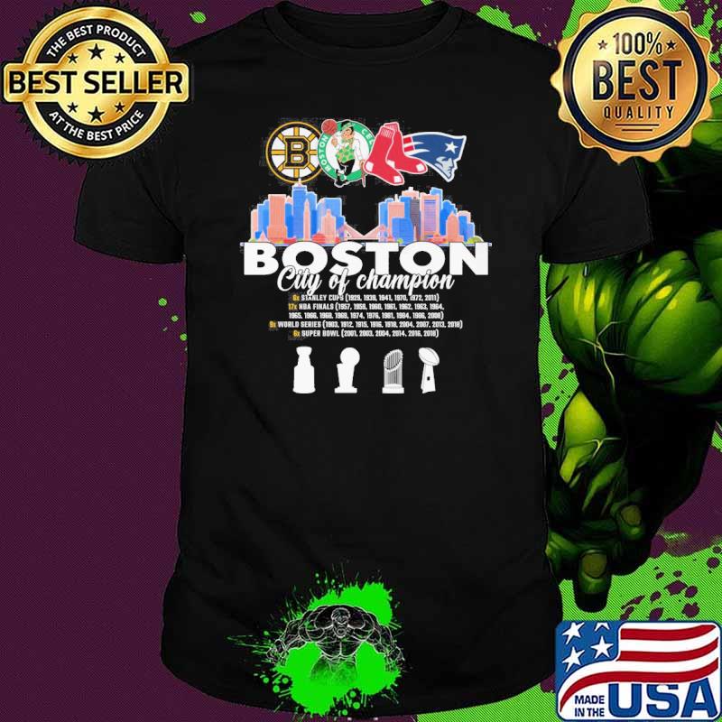 Boston city of champion Boston Celtics Bruins Red Sox New England Patriots shirt