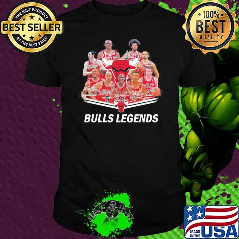 Bulls legends signatures Horace grant Artis Gilmore Michael Jordan Ron Harper shirt