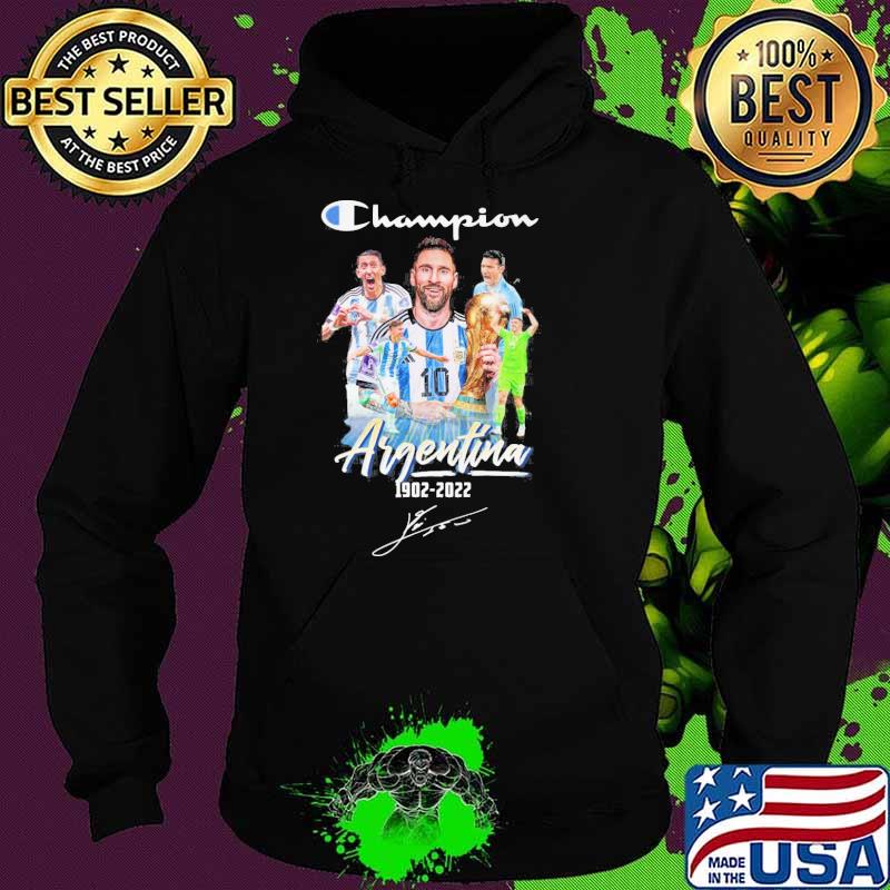 Champion Argentina 1902-2022 Lionel Messi Emiliano Martinez signature s Hoodie Champion Argentina 1902-2022 Lionel Messi Emiliano Martinez signature s Hoodie