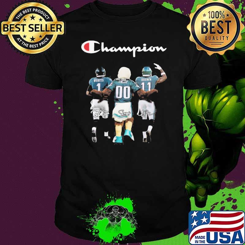 Champion Philadelphia Eagles Hurts Brown signatures shirt