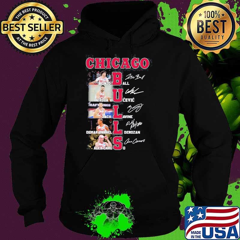 Chicago Bulls Lonzo Ball Nikola Vucevic Zach Lavine Demar Darnell Derozan Alex Caruso signatures s Hoodie Chicago Bulls Lonzo Ball Nikola Vucevic Zach Lavine Demar Darnell Derozan Alex Caruso signatures s Hoodie