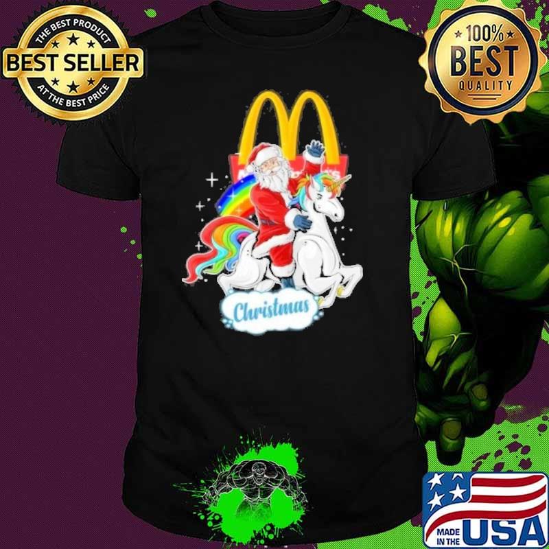 Christmas McDonald's unicorn rainbow shirt