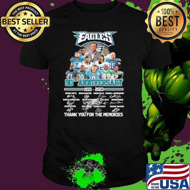 Eagles 90th anniversary 1933-2023 thank you for the memories signatures shirt