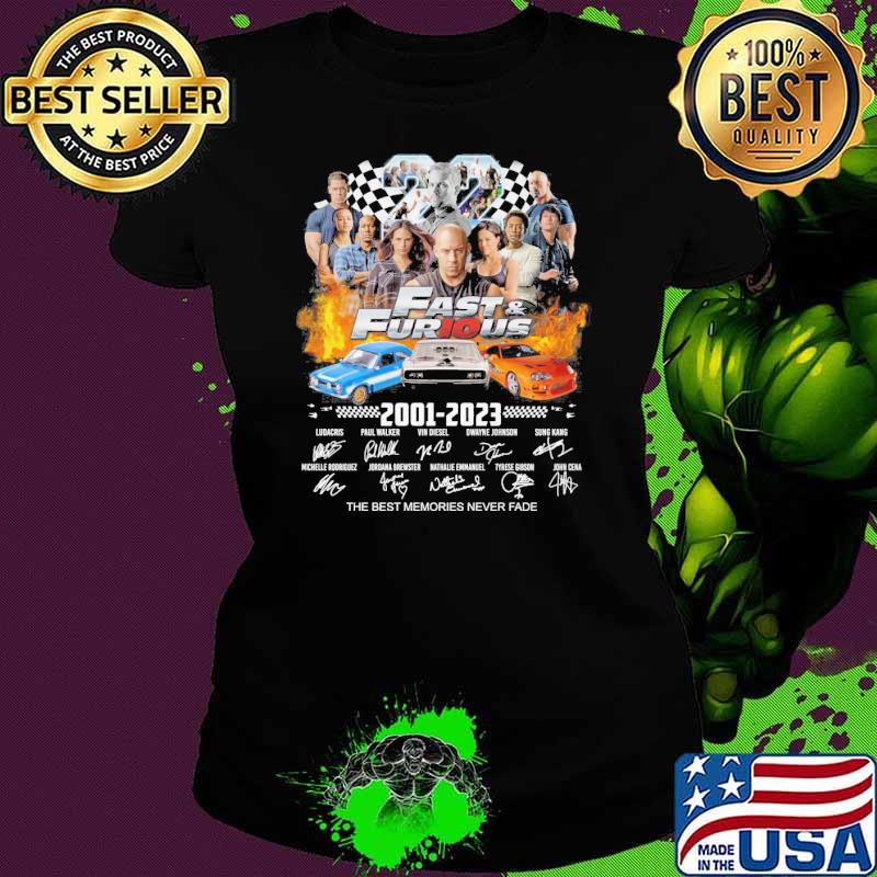 Fast and furious 2001-2023 the best memories never fade signatures s Ladies tee Fast and furious 2001-2023 the best memories never fade signatures s Ladies tee