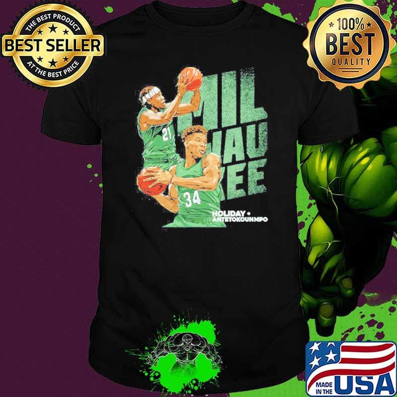 Giannis Antetokounmpo And Jrue Holiday Milwaukee Duo Basketball 21 34 Shirt