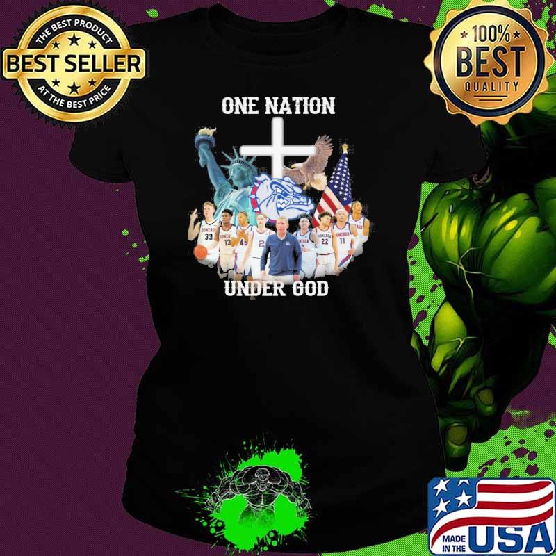 Gonzaga University Mascot Mat one nation under god America flag s Ladies tee Gonzaga University Mascot Mat one nation under god America flag s Ladies tee