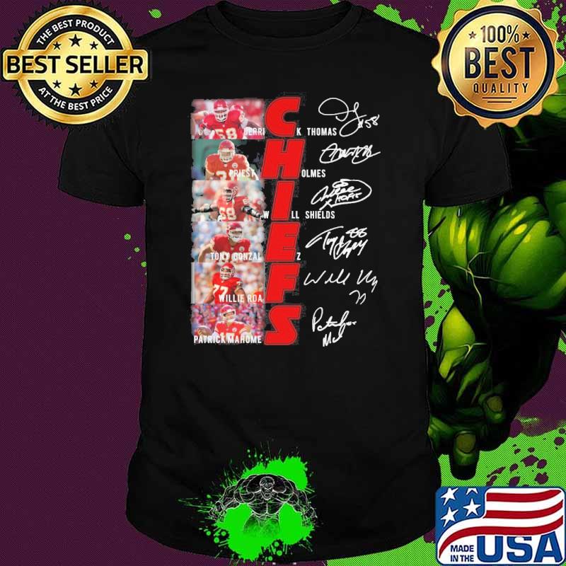 Kansas city Chiefs Derrick Thomas Priest Holmes signatures shirt