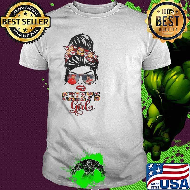 Kansas city Chiefs girl glasses shirt