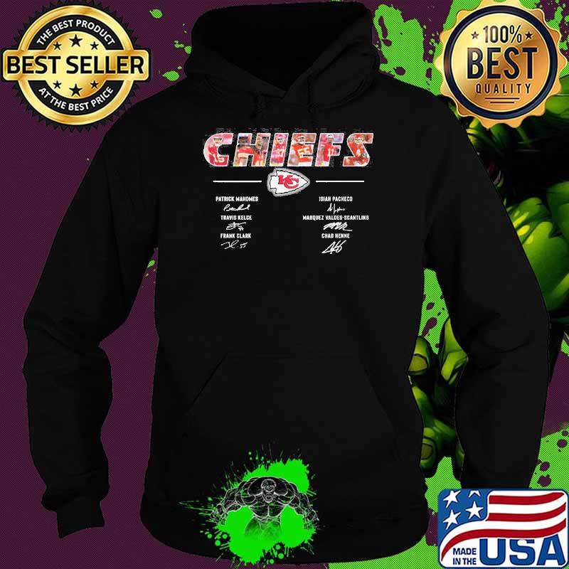 Kansas city Chiefs Patrick Mahomes Isiam Pacheco Travis Kelce signatures s Hoodie Kansas city Chiefs Patrick Mahomes Isiam Pacheco Travis Kelce signatures s Hoodie