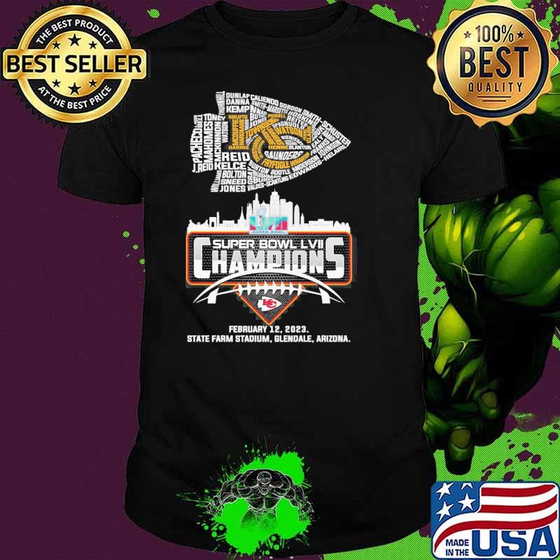 Kansas city Chiefs super bowl LVII champions february 12,2023 state farm stadium, Glendale, Arizona shirt