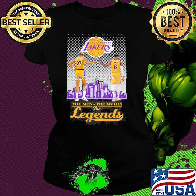 Los Angeles Lakers the men the myths the legends signatures s Ladies tee Los Angeles Lakers the men the myths the legends signatures s Ladies tee