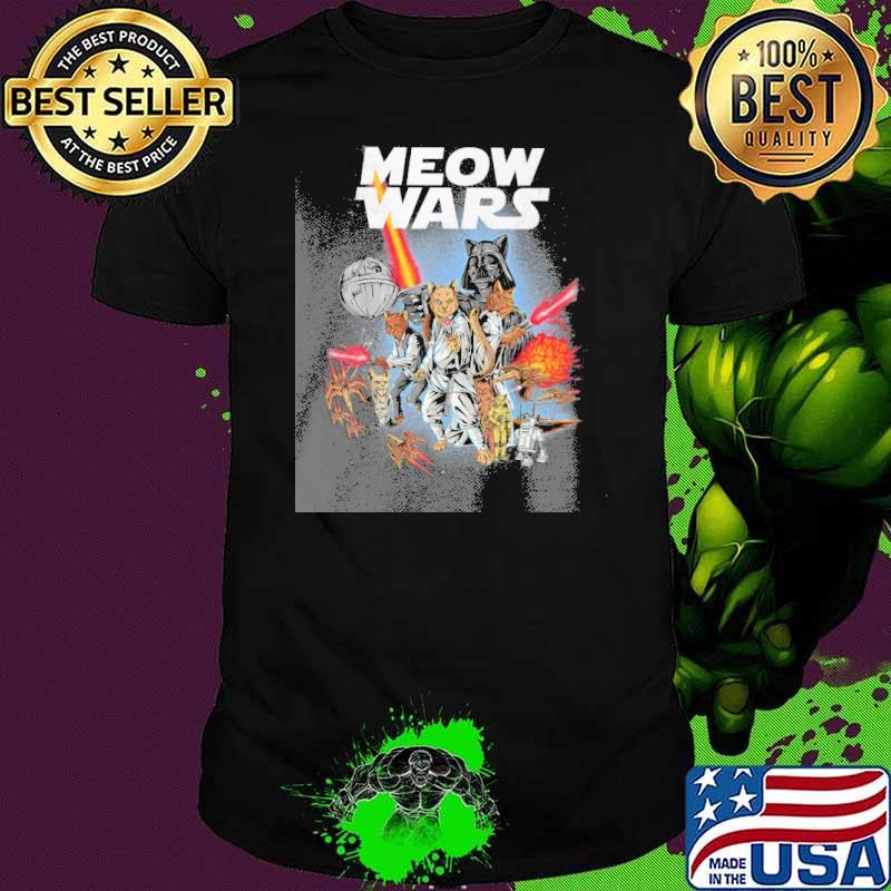 Meow wars Star wars film movie shirt