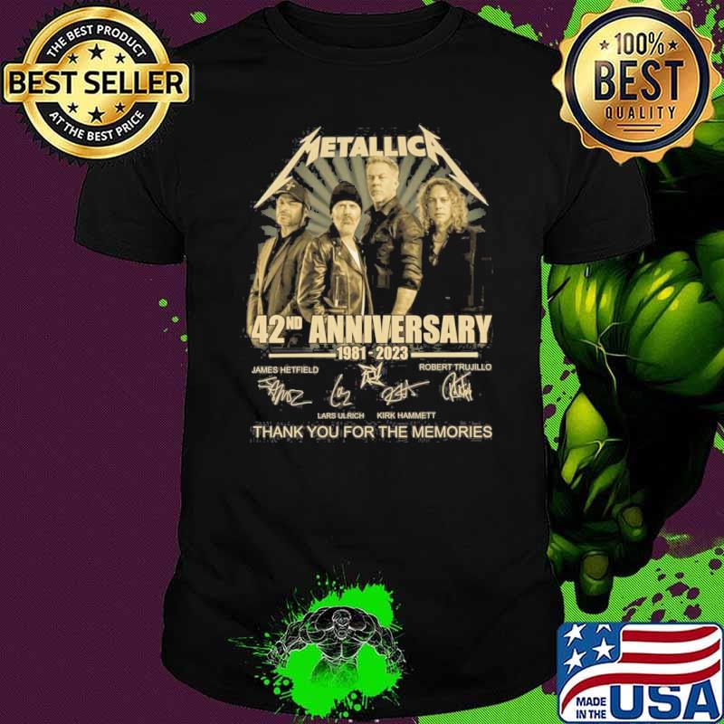Metallic 42nd anniversary 1981-2023 tahnk you for the memories signatures shirt