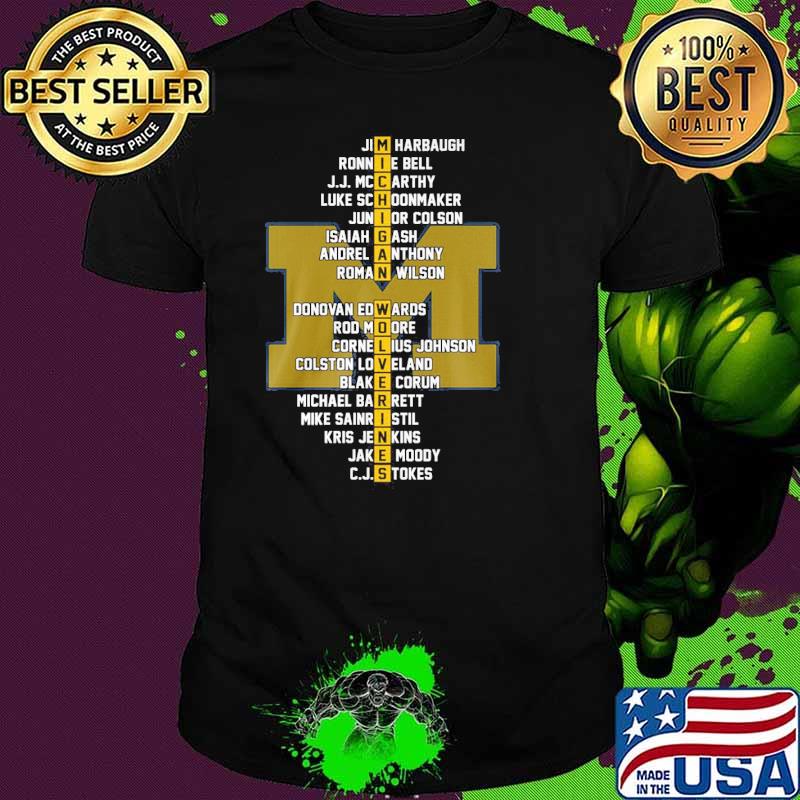 Michigan Wolverines Jim Harbaugh Ronnie Bell J.J. Mccarthy shirt Michigan Wolverines Jim Harbaugh Ronnie Bell J.J. Mccarthy shirt