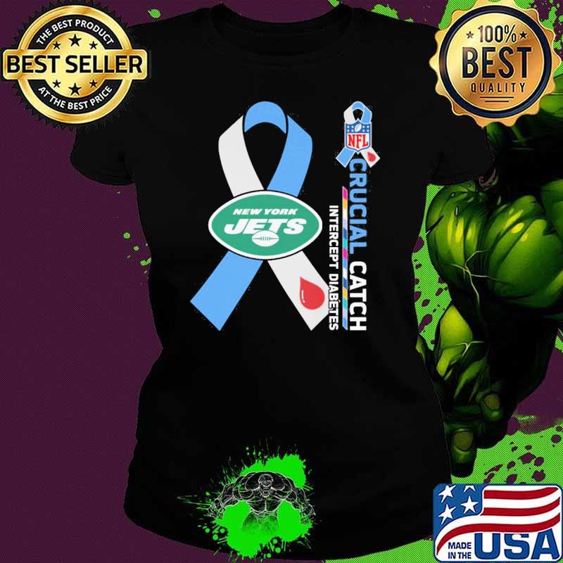 New York Jets Crucial catch intercept Diabetes NFL s Ladies tee New York Jets Crucial catch intercept Diabetes NFL s Ladies tee