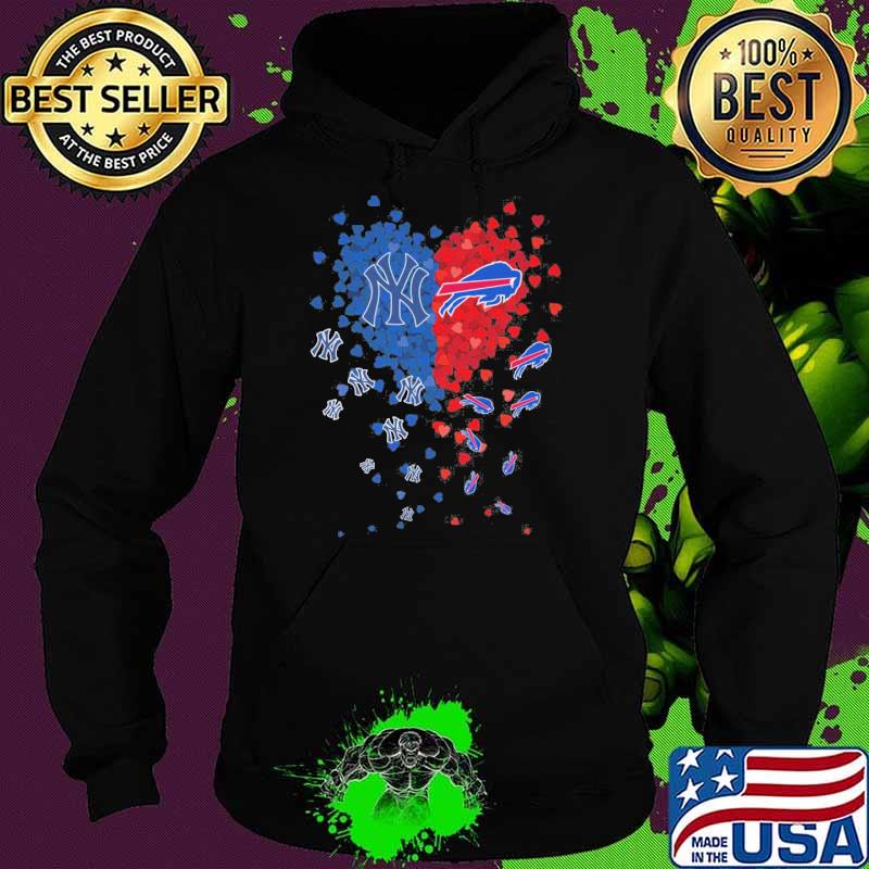 New York Yankees and Buffalo Bills heart love s Hoodie New York Yankees and Buffalo Bills heart love s Hoodie