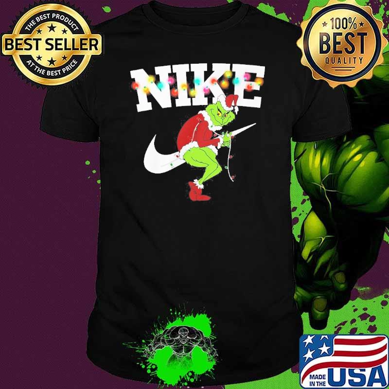 Nike Grinch Christmas light shirt