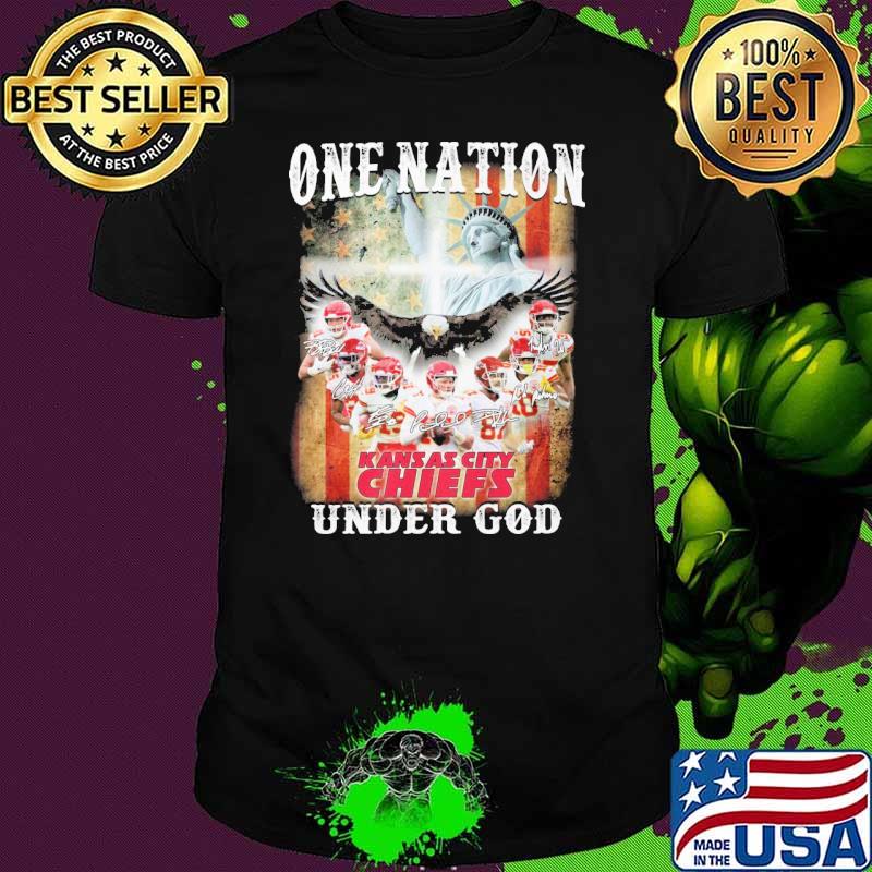 One nation under god Kansas city Chiefs signatures America flag shirt