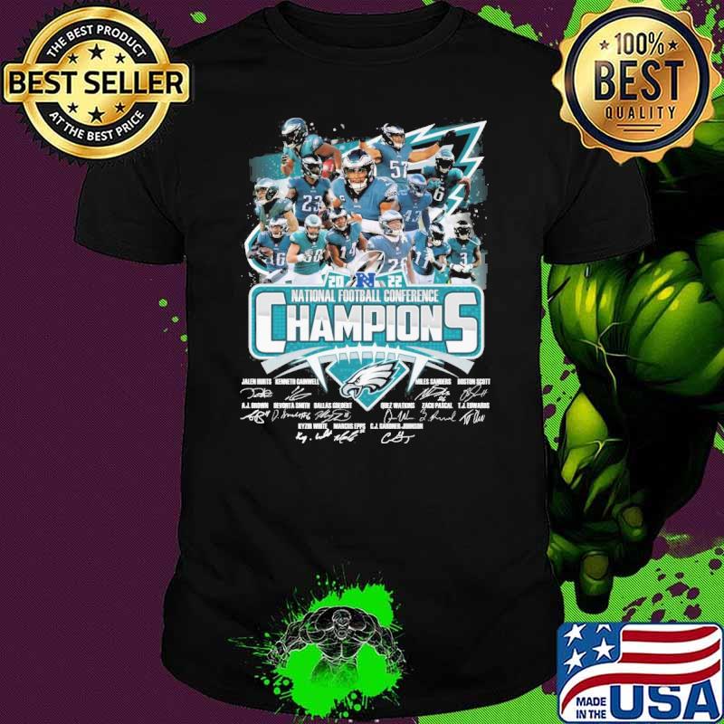 Philadelphia Eagles 2022 national football conference champions signatures shirt