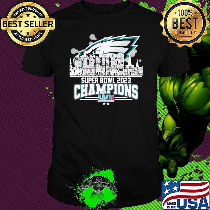 Philadelphia Eagles super bowl 2023 champions LVII Jalen hurts Jordan Davis shirt