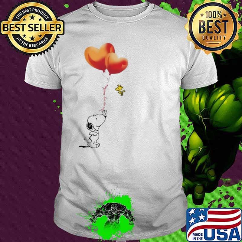 Snoopy and woodstock you are my sunshine ball shirt