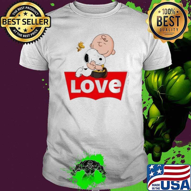 Snoopy hug Charlie Brown woodstock love shirt