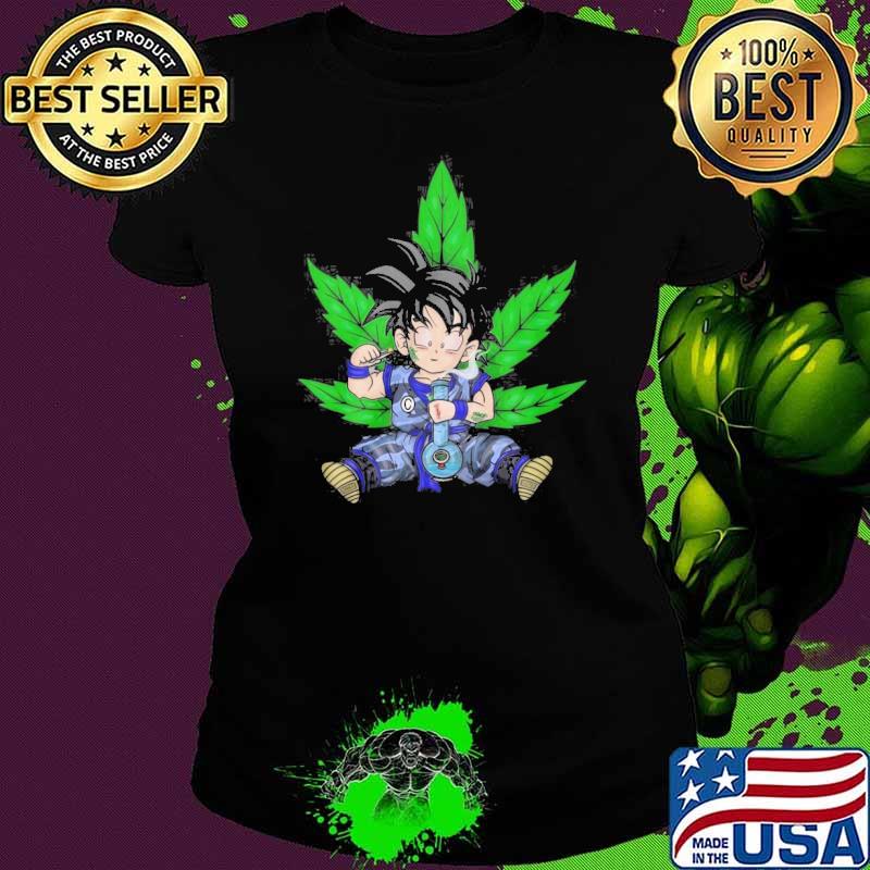 Son Goku weed cartoon s Ladies tee Son Goku weed cartoon s Ladies tee