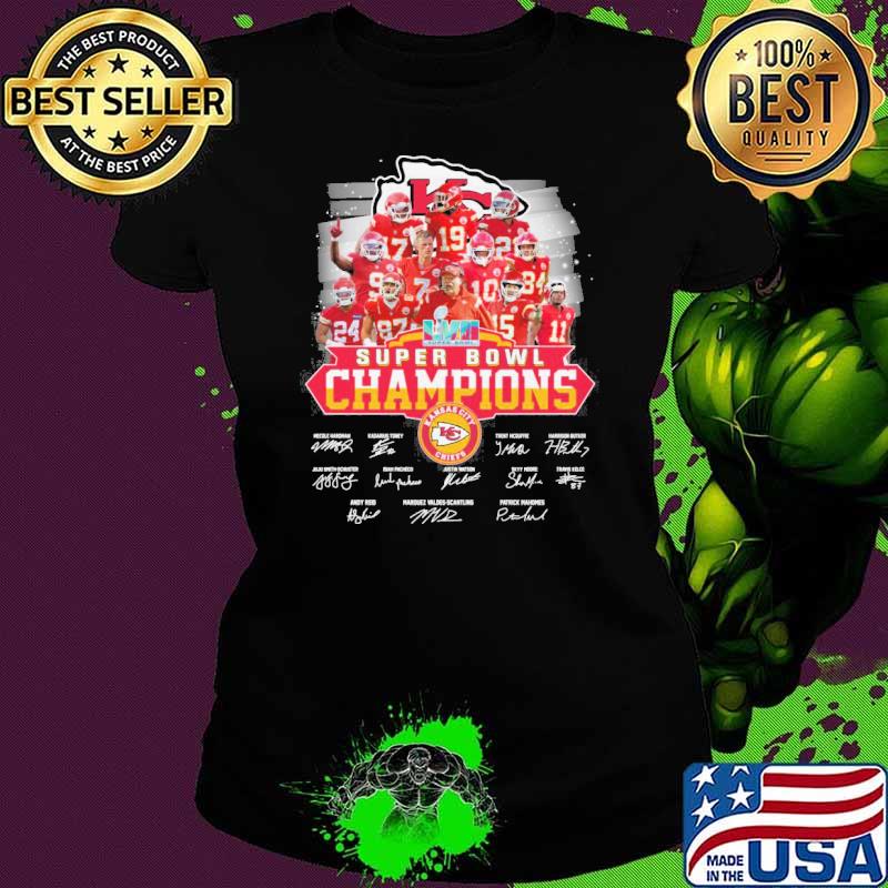 Super Bowl champions Kansas city Chiefs signatures s Ladies tee Super Bowl champions Kansas city Chiefs signatures s Ladies tee