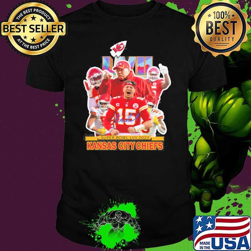 Super Bowl LVII 2023 Kansas city Chiefs signatures shirt