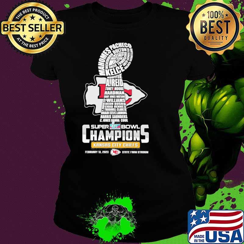 Super Bowl LVII champions Kansas city Chiefs Patrick Mahomes Travis Kelce A. Reid s Ladies tee Super Bowl LVII champions Kansas city Chiefs Patrick Mahomes Travis Kelce A. Reid s Ladies tee