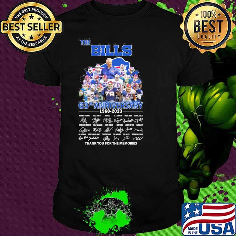 The Bills 63rd anniversary 1960-2023 thank you for the memories signatures shirt