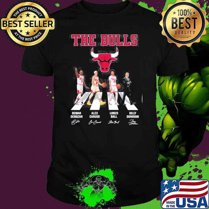 The Bulls Derozan Caruso Ball and Donovan Abbey road signatures shirt