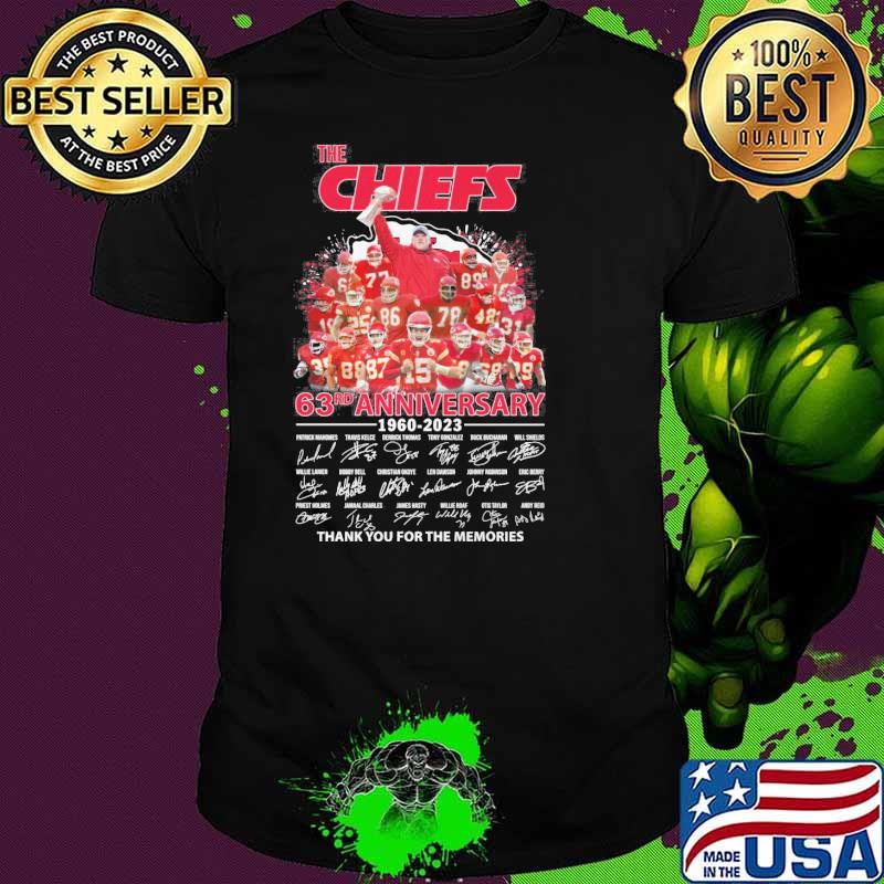 The Chiefs 63rd anniversary 1960-2023 thank you for the memories signatures shirt