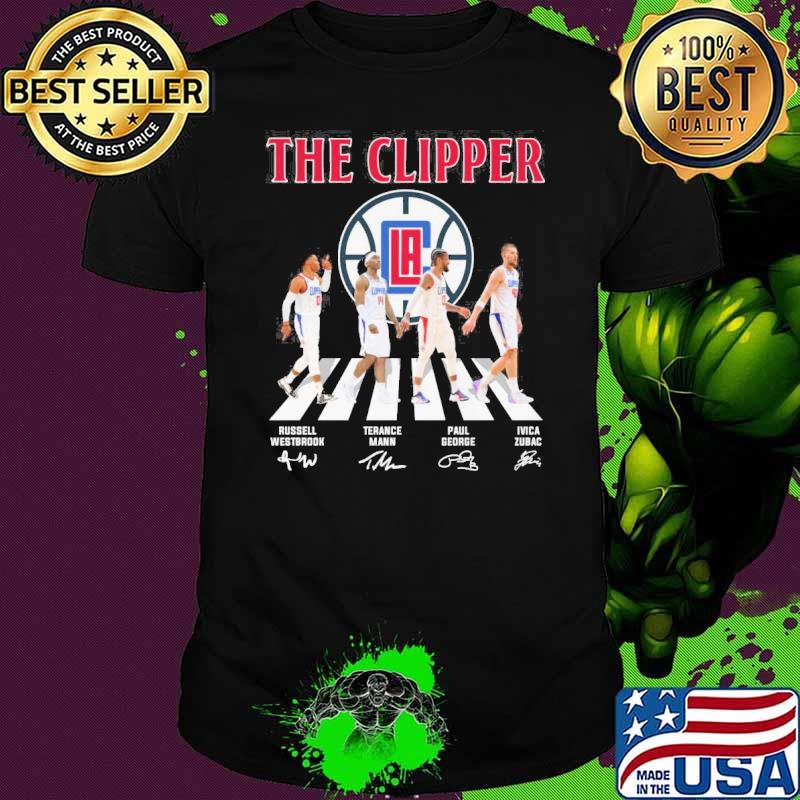 The Clipper Walking Abbey Road Russell Westbrook Terance Mann signatures shirt