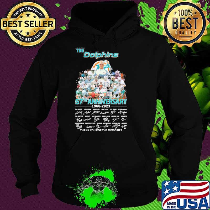 The Dolphins 57th anniversary 1966-2023 thank you for the memories signatures s Hoodie The Dolphins 57th anniversary 1966-2023 thank you for the memories signatures s Hoodie