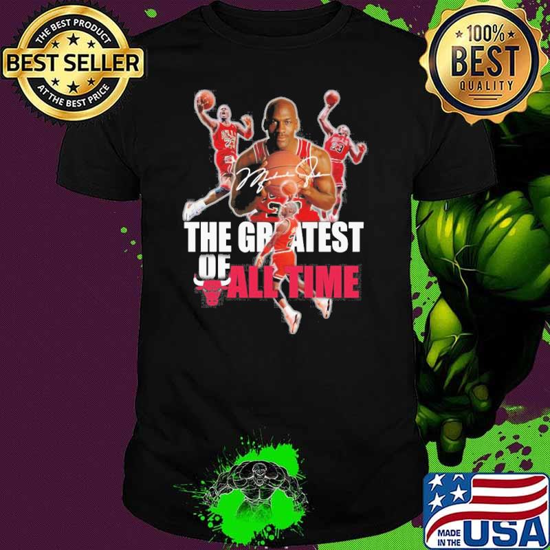 The greatest of all time Michael Jordan signatures Bulls shirt
