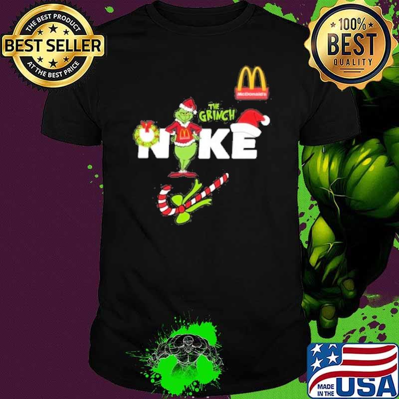 The grinch Nike McDonald's Christmas shirt
