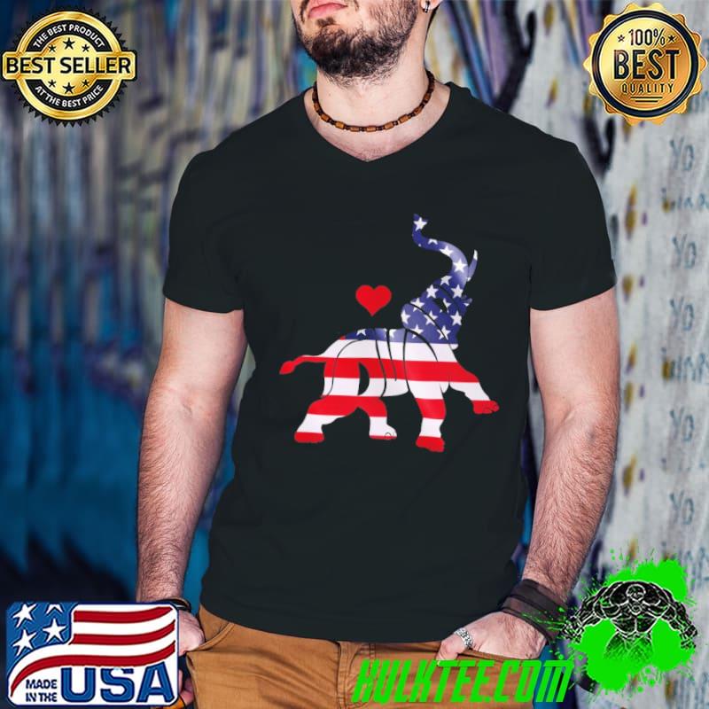 Trump Elephant America flag heart love s Guys V Neck Trump Elephant America flag heart love s Guys V Neck