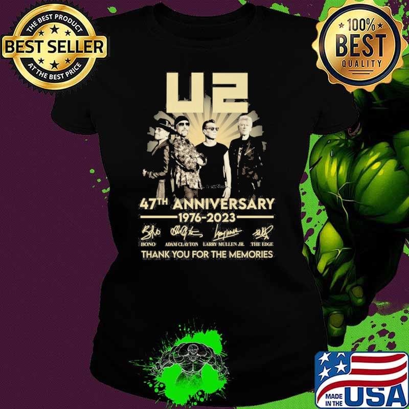 U2 47th anniversary 1976-2023 thank you for the memories signatures s Ladies tee U2 47th anniversary 1976-2023 thank you for the memories signatures s Ladies tee