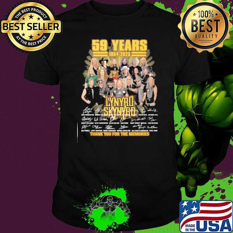 59 years 1964-2023 Lynyrd Skynyrd thank you for the memories signatures shirt