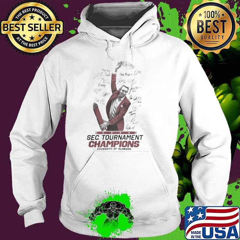 Alabama Basketball Nate Oats 2023 SEC Tournament Champions signatures s Hoodie Alabama Basketball Nate Oats 2023 SEC Tournament Champions signatures s Hoodie
