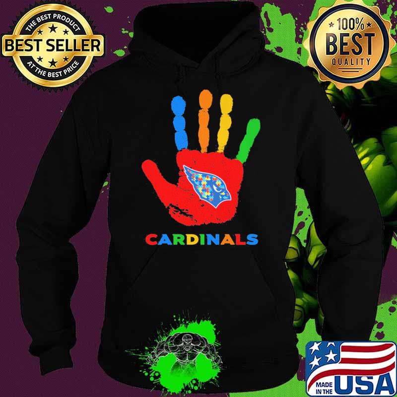 Arizona Cardinals Hand color autism s Hoodie Arizona Cardinals Hand color autism s Hoodie