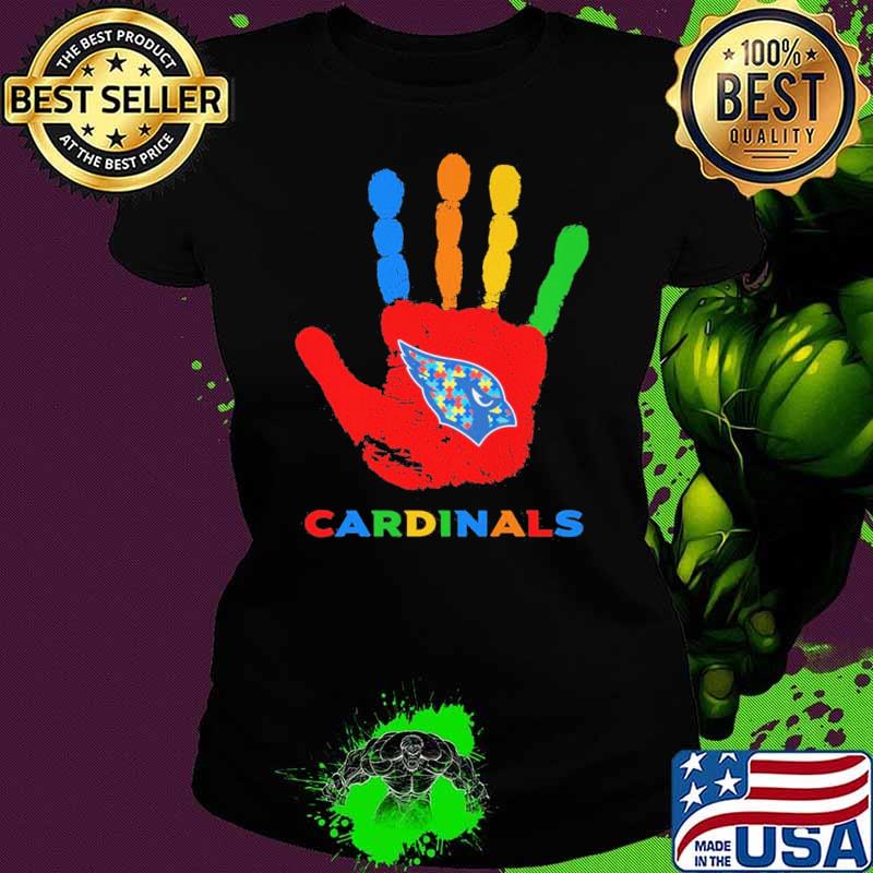 Arizona Cardinals Hand color autism s Ladies tee Arizona Cardinals Hand color autism s Ladies tee