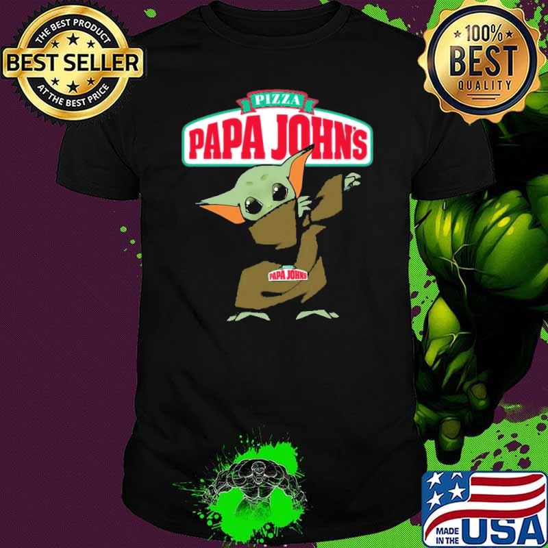 Baby yoda dabbing Pizza Papa John's shirt Baby yoda dabbing Pizza Papa John's shirt