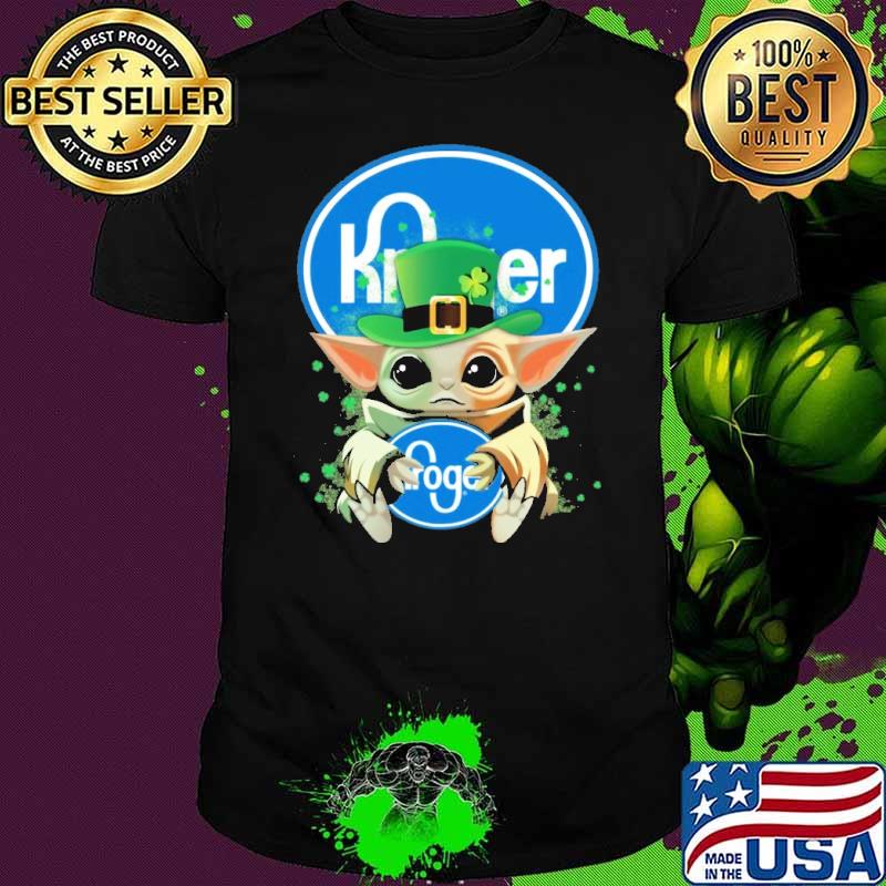 Baby yoda hug Kroger St.Patrick's day shirt
