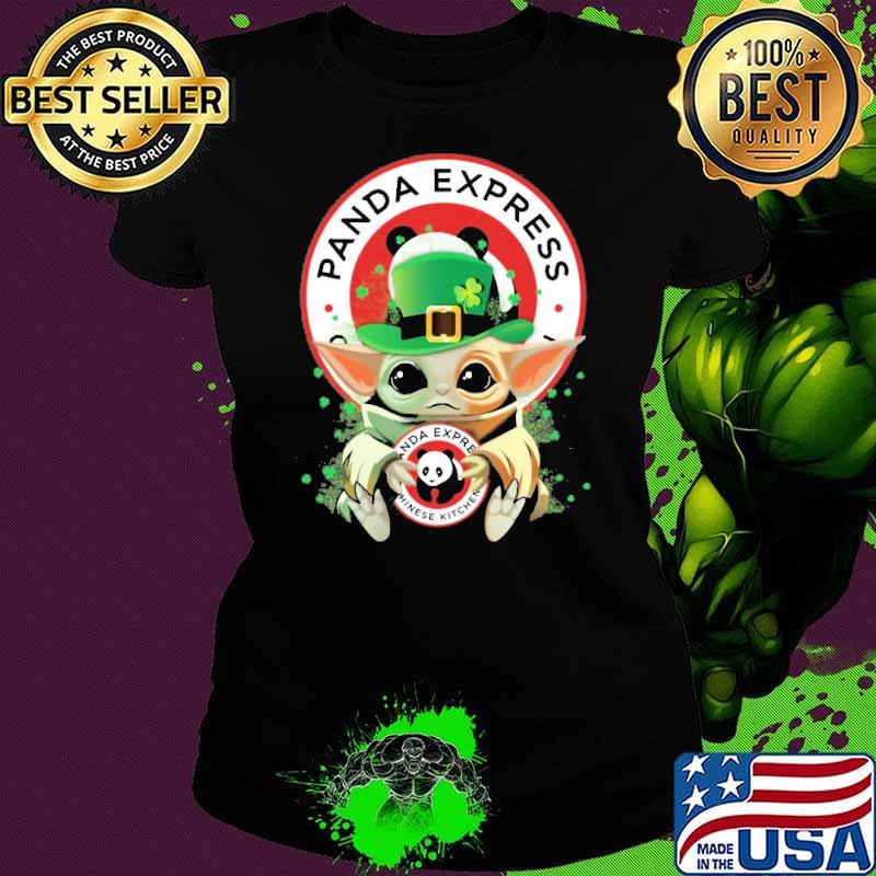 Best baby yoda hug Panda express Chinese kitchen St.Patrick's day shirt
