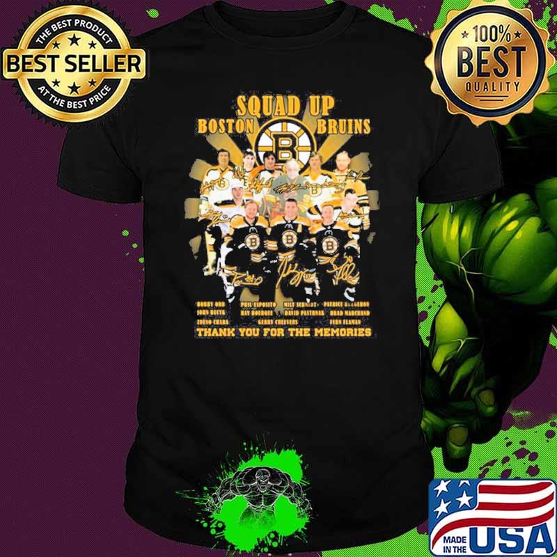 Boston Bruins squad up thank you for the memories name players signatures shirt