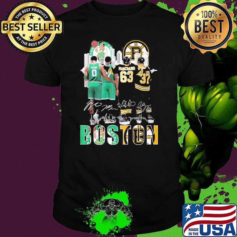 Boston Celtics Bruins Tatum Marchand signatures shirt