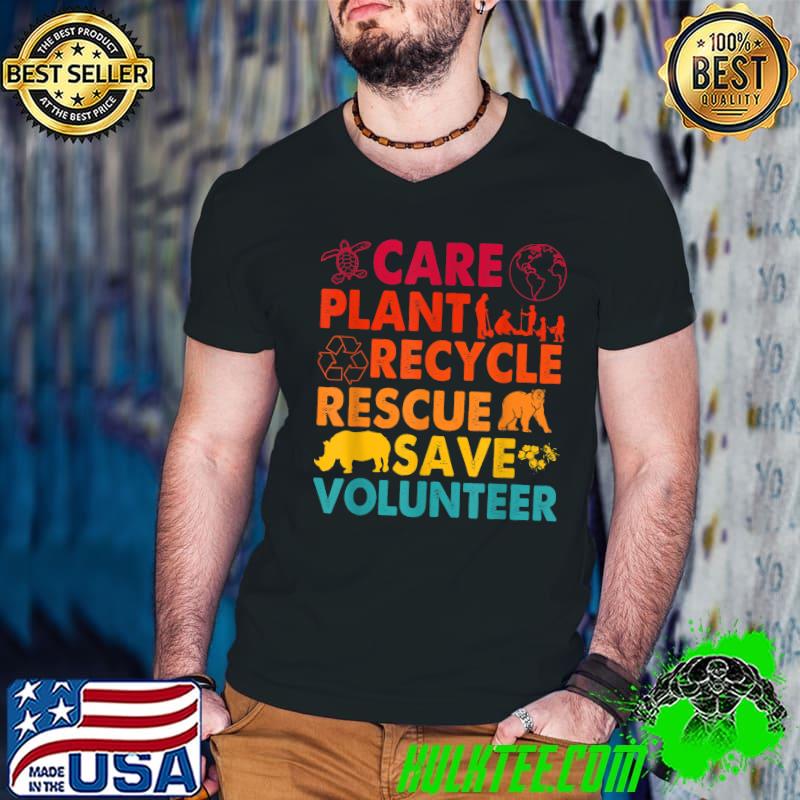 Care Plant Rescue Save Volunteer Animals Plant Trees Recycle Retro T-Shirt Guys V Neck Care Plant Rescue Save Volunteer Animals Plant Trees Recycle Retro T-Shirt Guys V Neck